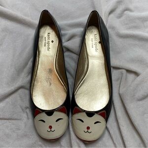 Kate Spade Jimi Lucky Cat Shiny Patent Flats
